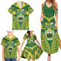 Samoa SUP Family Matching Summer Maxi Dress and Hawaiian Shirt Samoan Coat Of Arms LT05 - Polynesian Pride