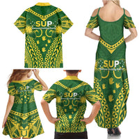 Samoa SUP Family Matching Summer Maxi Dress and Hawaiian Shirt Samoan Coat Of Arms LT05 - Polynesian Pride