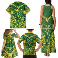 Samoa SUP Family Matching Tank Maxi Dress and Hawaiian Shirt Samoan Coat Of Arms LT05 - Polynesian Pride