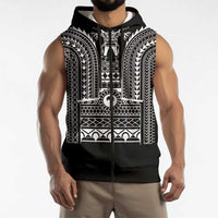 Philippines Igorot Tribal Art Tattoo Black Sleeveless Zip Hoodie - Polynesian Pride
