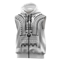 Philippines Igorot Tribal Art Tattoo White Sleeveless Zip Hoodie - Polynesian Pride