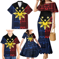 Philippines Sun Star Family Matching Mermaid Dress and Hawaiian Shirt Igorot Tribal Inspiration LT05 - Polynesian Pride
