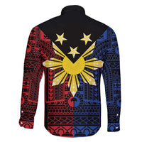 Philippines Sun Star Family Matching Off The Shoulder Long Sleeve Dress and Hawaiian Shirt Igorot Tribal Inspiration LT05 - Polynesian Pride
