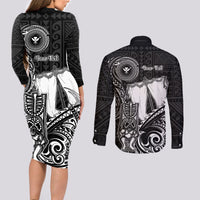 Personalized Hawaii Makahiki Season Couples Matching Long Sleeve Bodycon Dress and Long Sleeve Button Shirts Akua Loa Polynesian Pattern LT05 - Polynesian Pride