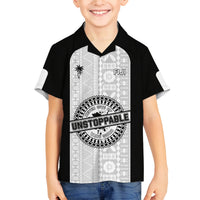 Personalized Fiji Obstacle Race 2023 Family Matching Tank Maxi Dress and Hawaiian Shirt Never Give Up LT05 Son's Shirt Black - Polynesian Pride
