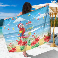 Hawaii Christmas Sarong Funny Macaw Parrot Tropical Vibe
