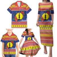 New Caledonia Christmas Family Matching Puletasi and Hawaiian Shirt Kanaky Poinsettia Joyeux Noel LT05 - Polynesian Pride