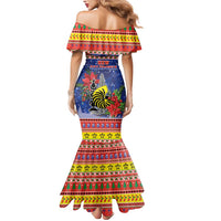 New Caledonia Christmas Mermaid Dress Kanaky Poinsettia Joyeux Noel LT05 - Polynesian Pride