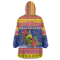New Caledonia Christmas Wearable Blanket Hoodie Kanaky Poinsettia Joyeux Noel LT05 - Polynesian Pride