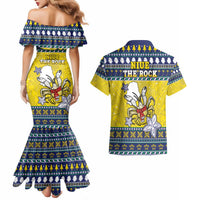 Niue The Rock Christmas Couples Matching Mermaid Dress and Hawaiian Shirt Niuean Crab Monuina E Kilisimasi LT05 - Polynesian Pride
