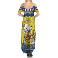 Niue The Rock Christmas Family Matching Summer Maxi Dress and Hawaiian Shirt Niuean Crab Monuina E Kilisimasi LT05 - Polynesian Pride