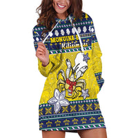 Niue The Rock Christmas Hoodie Dress Niuean Crab Monuina E Kilisimasi LT05 Blue - Polynesian Pride