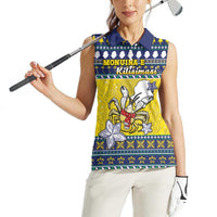 Niue The Rock Christmas Women Sleeveless Polo Shirt Niuean Crab Monuina E Kilisimasi LT05 - Polynesian Pride