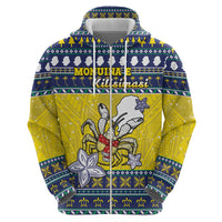 Niue The Rock Christmas Zip Hoodie Niuean Crab Monuina E Kilisimasi