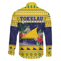 Tokelau Christmas Family Matching Off The Shoulder Long Sleeve Dress and Hawaiian Shirt Tokelauan Badge Manuia Te Kilihimahi LT05 - Polynesian Pride