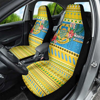 Tuvalu Christmas Car Seat Cover Coat Of Arms Manuia Te Kilisimasi LT05 - Polynesian Pride