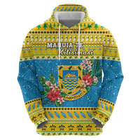 Tuvalu Christmas Hoodie Coat Of Arms Manuia Te Kilisimasi LT05 - Polynesian Pride
