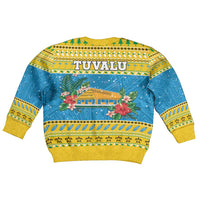 Tuvalu Christmas Kid Ugly Christmas Sweater Coat Of Arms Manuia Te Kilisimasi LT05 - Polynesian Pride