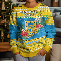 Tuvalu Christmas Kid Ugly Christmas Sweater Coat Of Arms Manuia Te Kilisimasi LT05 - Polynesian Pride