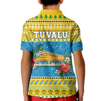 Tuvalu Christmas Kid Polo Shirt Coat Of Arms Manuia Te Kilisimasi LT05 - Polynesian Pride