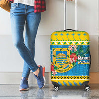 Tuvalu Christmas Luggage Cover Coat Of Arms Manuia Te Kilisimasi LT05 - Polynesian Pride