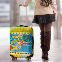 Tuvalu Christmas Luggage Cover Coat Of Arms Manuia Te Kilisimasi LT05 - Polynesian Pride