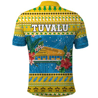 Tuvalu Christmas Polo Shirt Coat Of Arms Manuia Te Kilisimasi LT05 - Polynesian Pride
