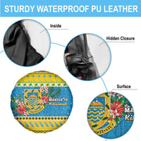 Tuvalu Christmas Spare Tire Cover Coat Of Arms Manuia Te Kilisimasi LT05 - Polynesian Pride