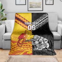 New Zealand And Papua New Guinea Rugby Custom Blanket Maori Kiwi With Bird of Paradise LT05 - Polynesian Pride