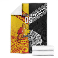New Zealand And Papua New Guinea Rugby Custom Blanket Maori Kiwi With Bird of Paradise LT05 - Polynesian Pride