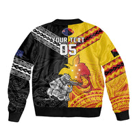 New Zealand And Papua New Guinea Rugby Custom Bomber Jacket Maori Kiwi With Bird of Paradise LT05 - Polynesian Pride