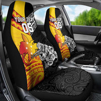 New Zealand And Papua New Guinea Rugby Custom Car Seat Cover Maori Kiwi With Bird of Paradise LT05 - Polynesian Pride