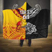 New Zealand And Papua New Guinea Rugby Custom Hooded Blanket Maori Kiwi With Bird of Paradise LT05 - Polynesian Pride
