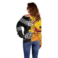 New Zealand And Papua New Guinea Rugby Custom Off Shoulder Sweater Maori Kiwi With Bird of Paradise LT05 - Polynesian Pride
