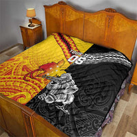 New Zealand And Papua New Guinea Rugby Custom Quilt Maori Kiwi With Bird of Paradise LT05 - Polynesian Pride