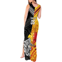New Zealand And Papua New Guinea Rugby Custom Tank Maxi Dress Maori Kiwi With Bird of Paradise LT05 - Polynesian Pride