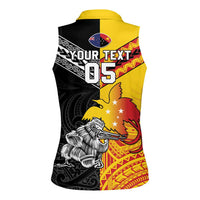 New Zealand And Papua New Guinea Rugby Custom Women Sleeveless Polo Shirt Maori Kiwi With Bird of Paradise LT05 - Polynesian Pride