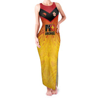 Papua New Guinea Rugby Custom Family Matching Tank Maxi Dress and Hawaiian Shirt Go Orchids Pacific Champions LT05 Mom's Dress Yellow - Polynesian Pride
