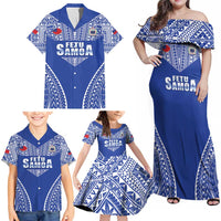 Fetu Samoa Rugby Custom Family Matching Off Shoulder Maxi Dress and Hawaiian Shirt Go Champions LT05 - Polynesian Pride