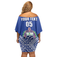 Fetu Samoa Rugby Custom Family Matching Off Shoulder Short Dress and Hawaiian Shirt Go Champions LT05 - Polynesian Pride