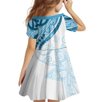 Blue Polynesian Tribal Turtle Floral Pattern Family Matching Off Shoulder Maxi Dress and Hawaiian Shirt LT05 - Polynesian Pride