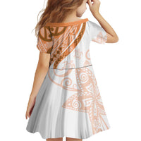 Orange Polynesian Tribal Turtle Floral Pattern Family Matching Tank Maxi Dress and Hawaiian Shirt LT05 - Polynesian Pride