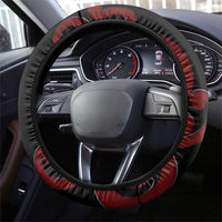 New Zealand Parrot Kaka Steering Wheel Cover Maori Koru With Pohutukawa Flowers LT05 - Polynesian Pride