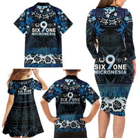 Micronesia FSM 691 Family Matching Long Sleeve Bodycon Dress and Hawaiian Shirt Respect Culture LT05 - Polynesian Pride