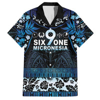 Micronesia FSM 691 Family Matching Short Sleeve Bodycon Dress and Hawaiian Shirt Respect Culture LT05 Dad's Shirt - Short Sleeve Blue - Polynesian Pride
