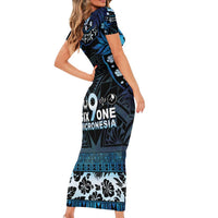 Micronesia FSM 691 Family Matching Short Sleeve Bodycon Dress and Hawaiian Shirt Respect Culture LT05 - Polynesian Pride