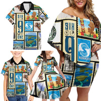 FSM Micronesia Culture Family Matching Off Shoulder Short Dress and Hawaiian Shirt LT05 - Polynesian Pride