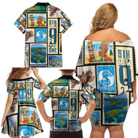 FSM Micronesia Culture Family Matching Off Shoulder Short Dress and Hawaiian Shirt LT05 - Polynesian Pride