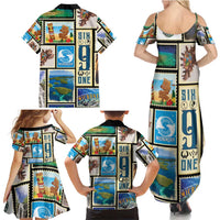 FSM Micronesia Culture Family Matching Summer Maxi Dress and Hawaiian Shirt LT05 - Polynesian Pride