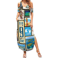 FSM Micronesia Culture Family Matching Summer Maxi Dress and Hawaiian Shirt LT05 Mom's Dress Colorful - Polynesian Pride